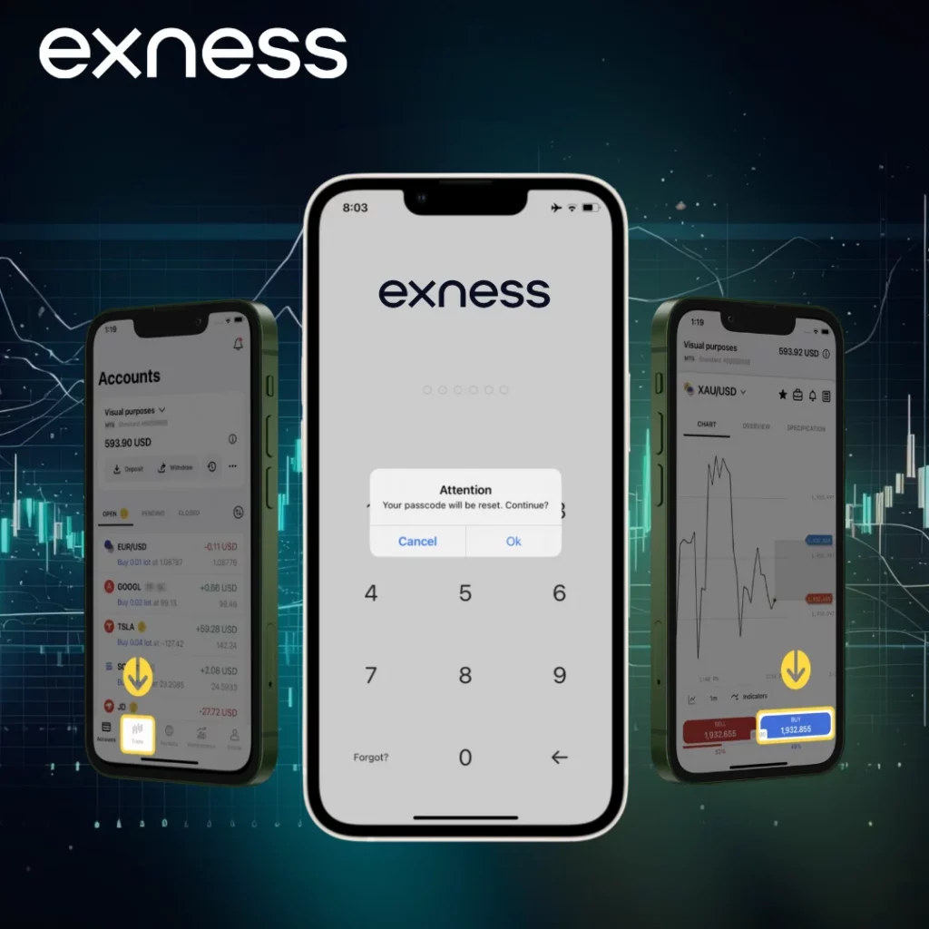 Aplicación móvil de cuenta Exness
